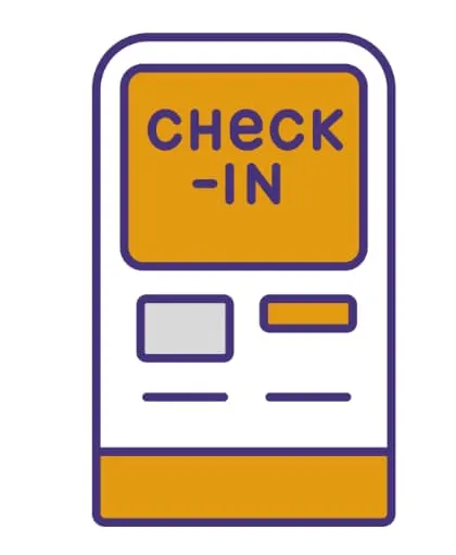 Icon of a self-service hotel check-in kiosk
